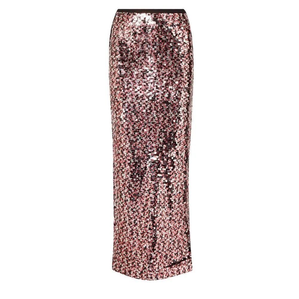 McQ Alexander McQueen Sequin Slit Maxi Tube Skirt ❤️